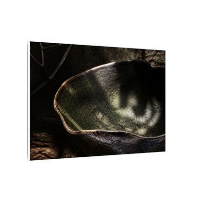 Sophisticated Ceramic Bowl Canvas Art - Dark Texture Dark Japandi