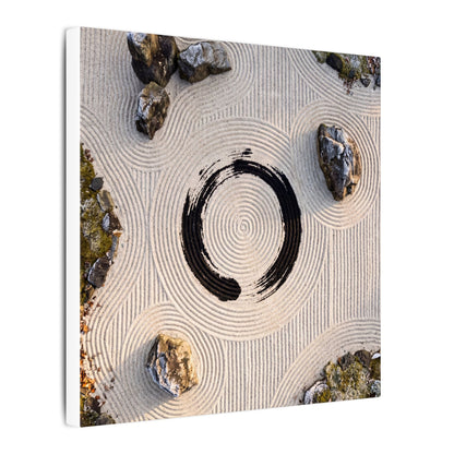 Rock Garden Canvas Art | Winter Zen Enso Art