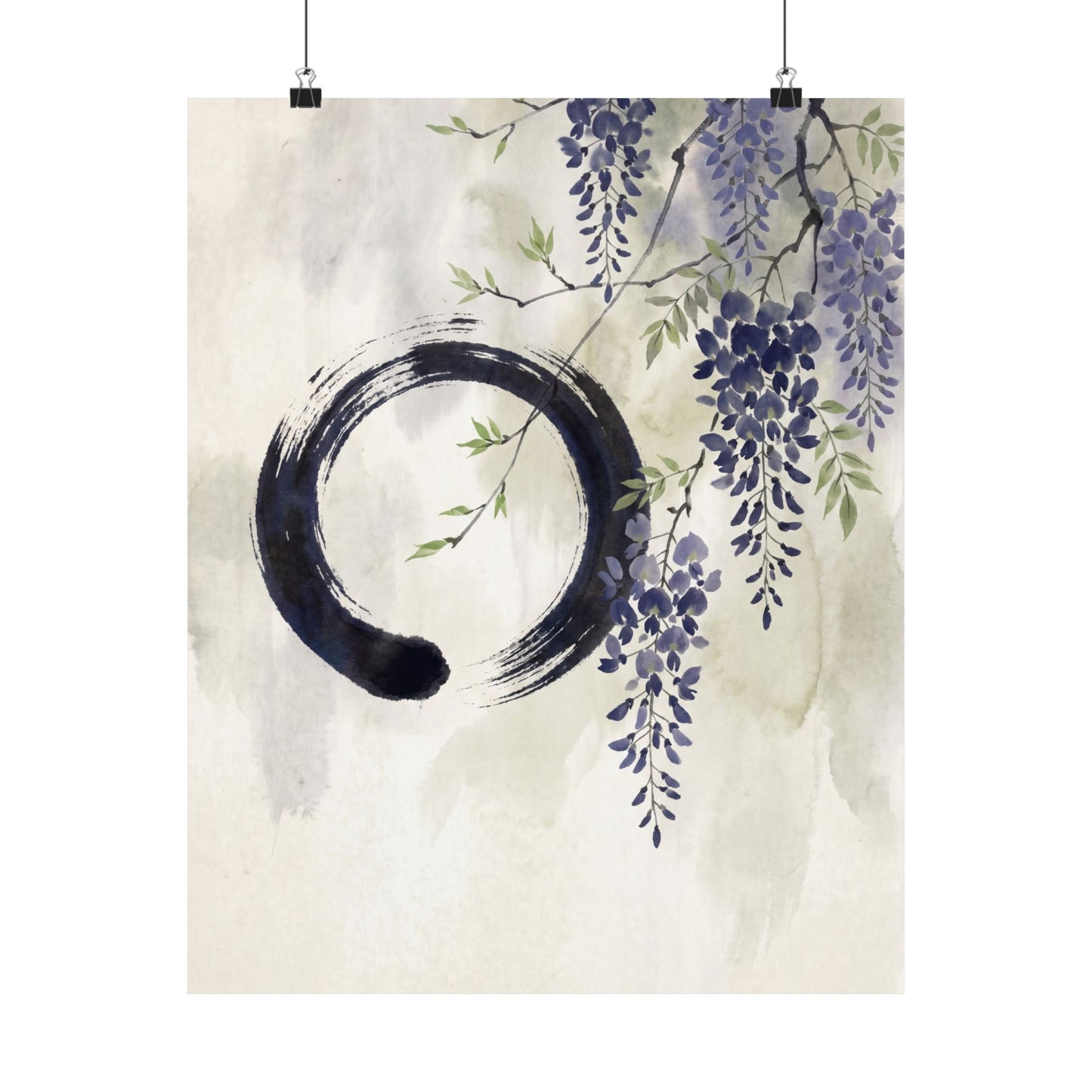 Overcast Wisteria Wall Art Print - Zen Shibui