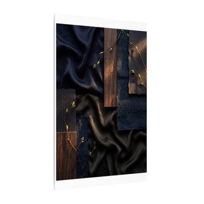 Silk Drape Spring Canvas Art | Dark Japandi Moody Design