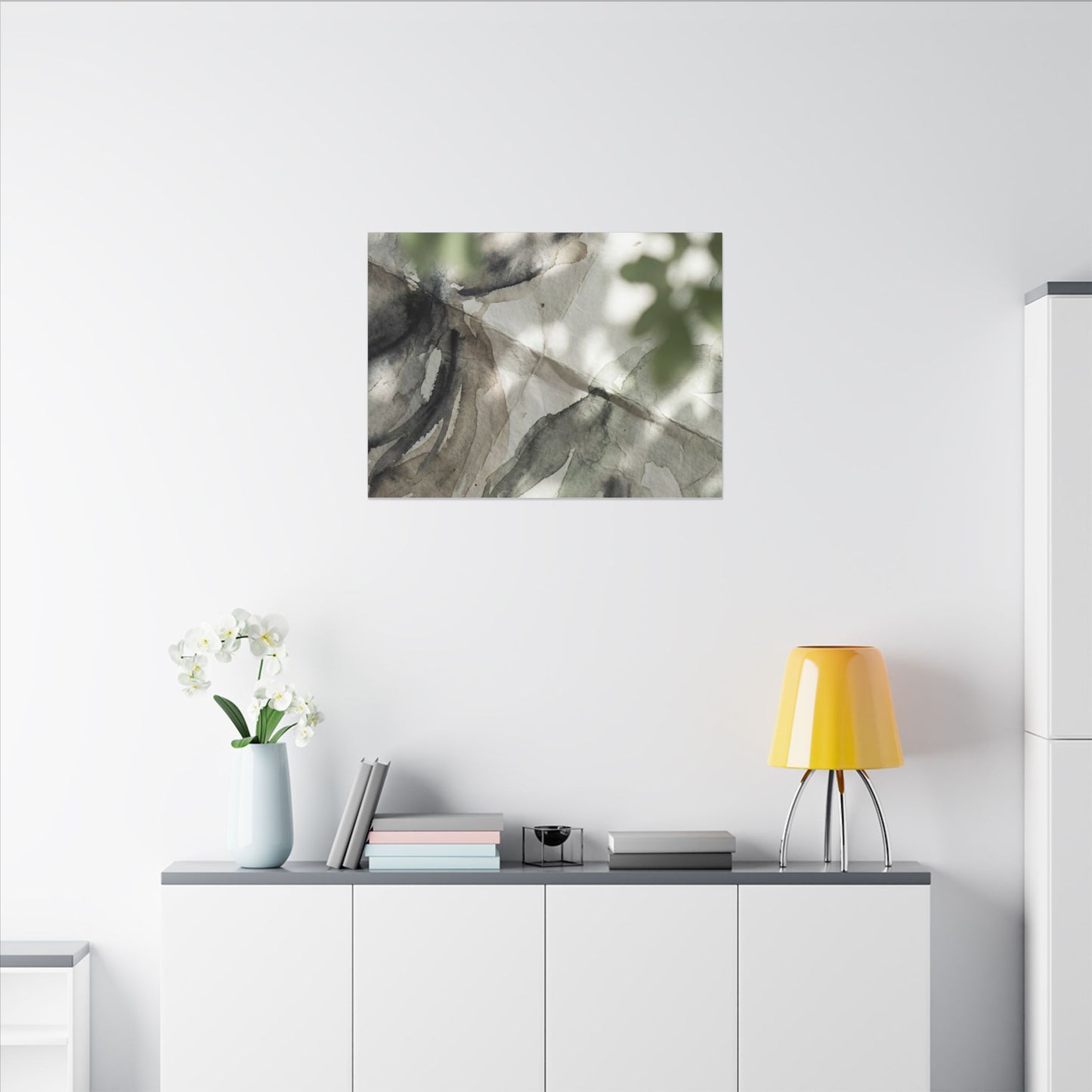 Spring Paper Fold Watercolor Canvas Art | Warm Decor