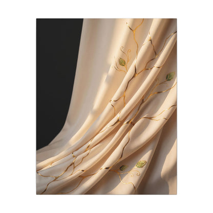 Golden Hour Silk Drape Canvas Art - Kintsugi Fukinsei