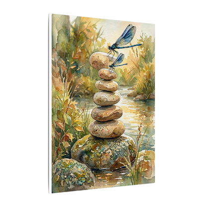River Stones Summer Canvas Art | Japandi Cozy Design
