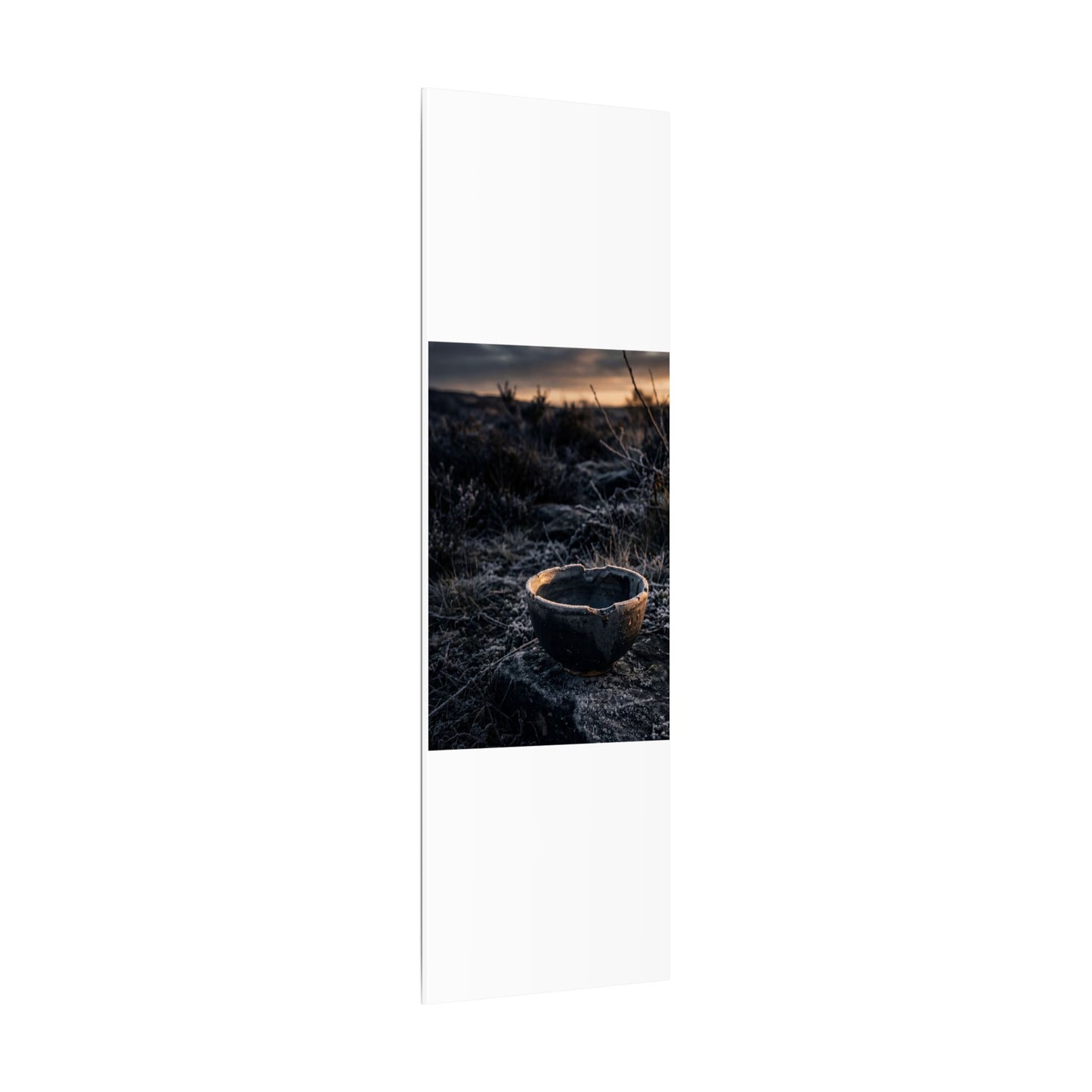 Kanso Ceramic Bowl Canvas Art - Dark Japandi Dark Texture