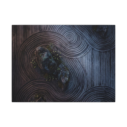 Spring Rock Garden Charcoal Ink Canvas Art | Bold Decor
