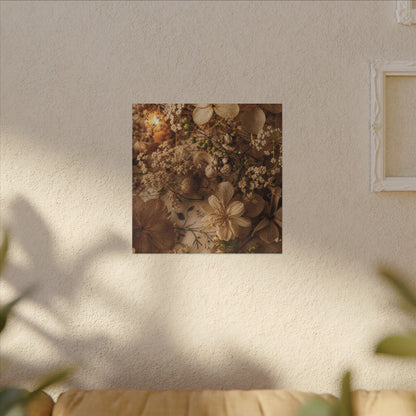 Spring Dried Flowers Japanese Pattern Canvas Art | Earthy Decor
