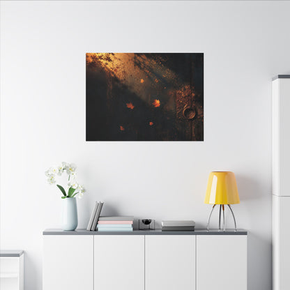 Dark Japandi Rust Patina in Golden Hour | Shadow Zen Canvas Art