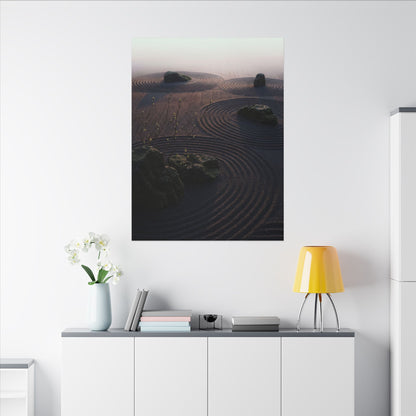 Spring Rock Garden Shadow Zen Canvas Art | Luxurious Decor