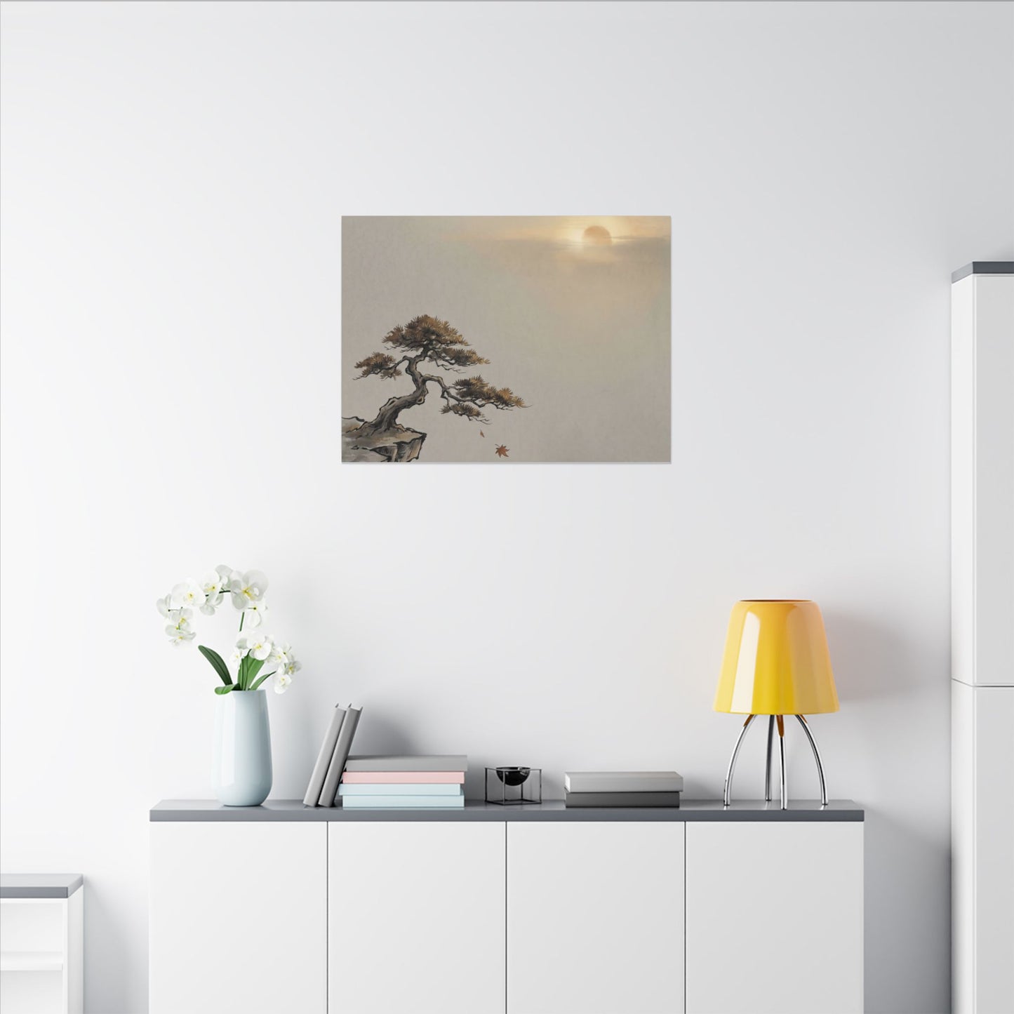 Pine Tree Canvas Art | Autumn Zen Karesansui Art