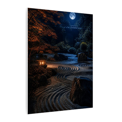 Summer Rock Garden Shadow Zen Canvas Art | Moody Decor