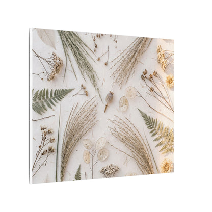 Elegant Dried Flowers Canvas Art - Japanese Pattern Japandi