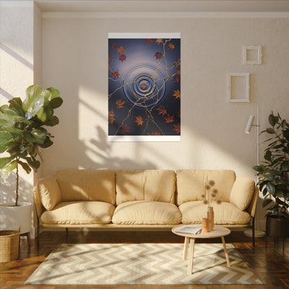 Kintsugi Water Ripple in Dawn | Gold Vein Canvas Art