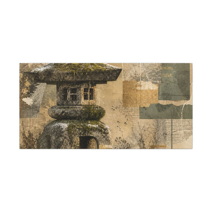 Elegant Stone Lantern Canvas Art - Texture Japandi