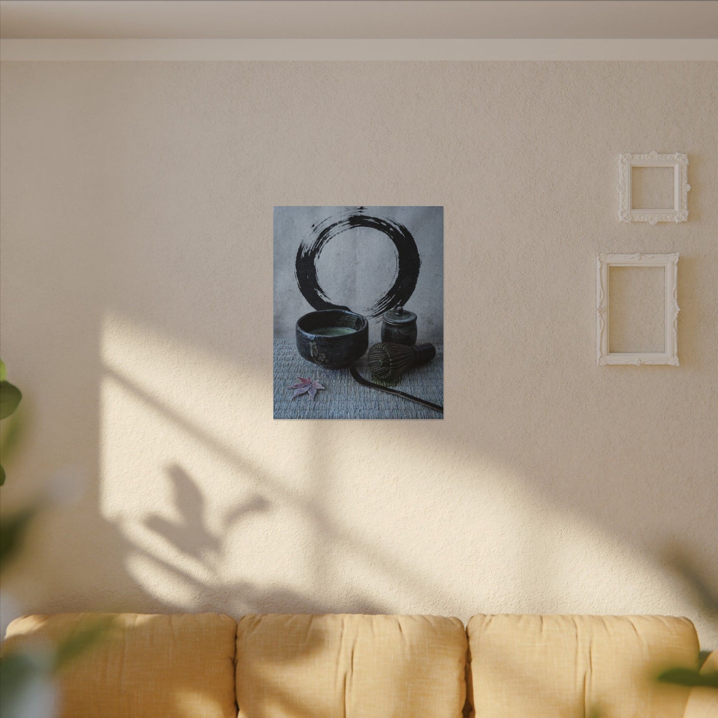 Tea Ceremony Canvas Art | Winter Zen Enso Art