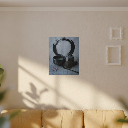 Tea Ceremony Canvas Art | Winter Zen Enso Art