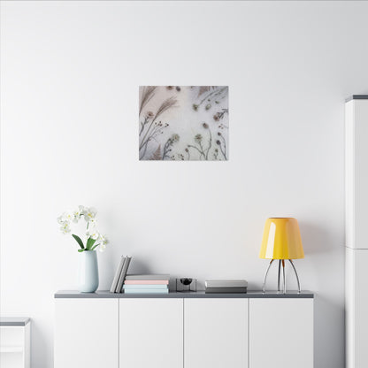 Dried Flowers Japanese Pattern Canvas Art | Elegant Japandi Art