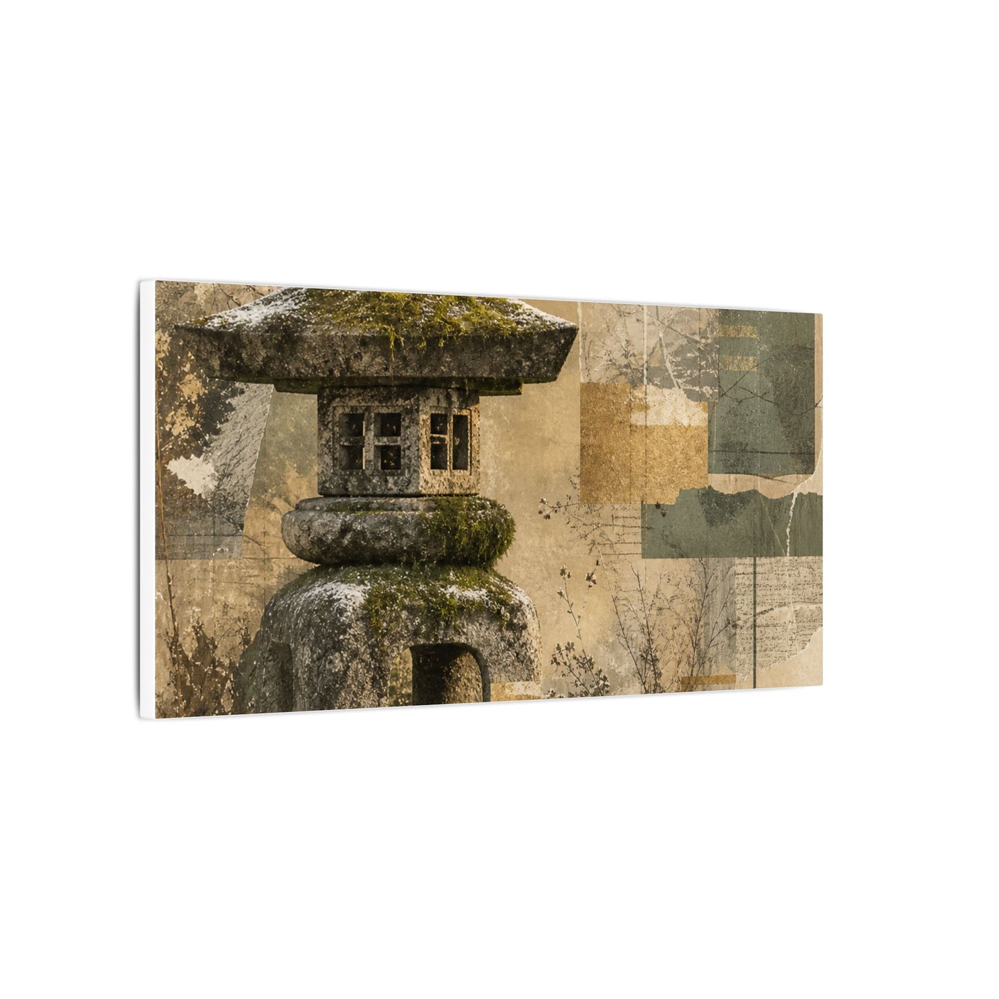 Elegant Stone Lantern Canvas Art - Texture Japandi