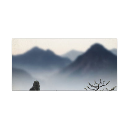 Mountain Mist Karesansui Canvas Art | Contemplative Zen Art