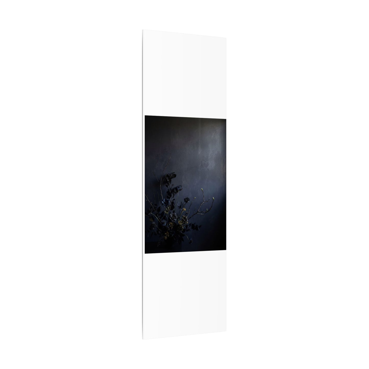 Dried Flowers Spring Canvas Art | Dark Japandi Moody Design