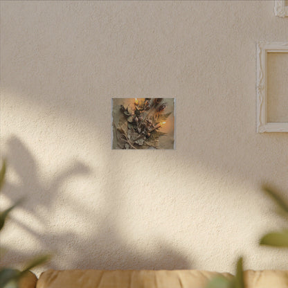 Dried Flowers Texture Canvas Art | Warm Japandi Art