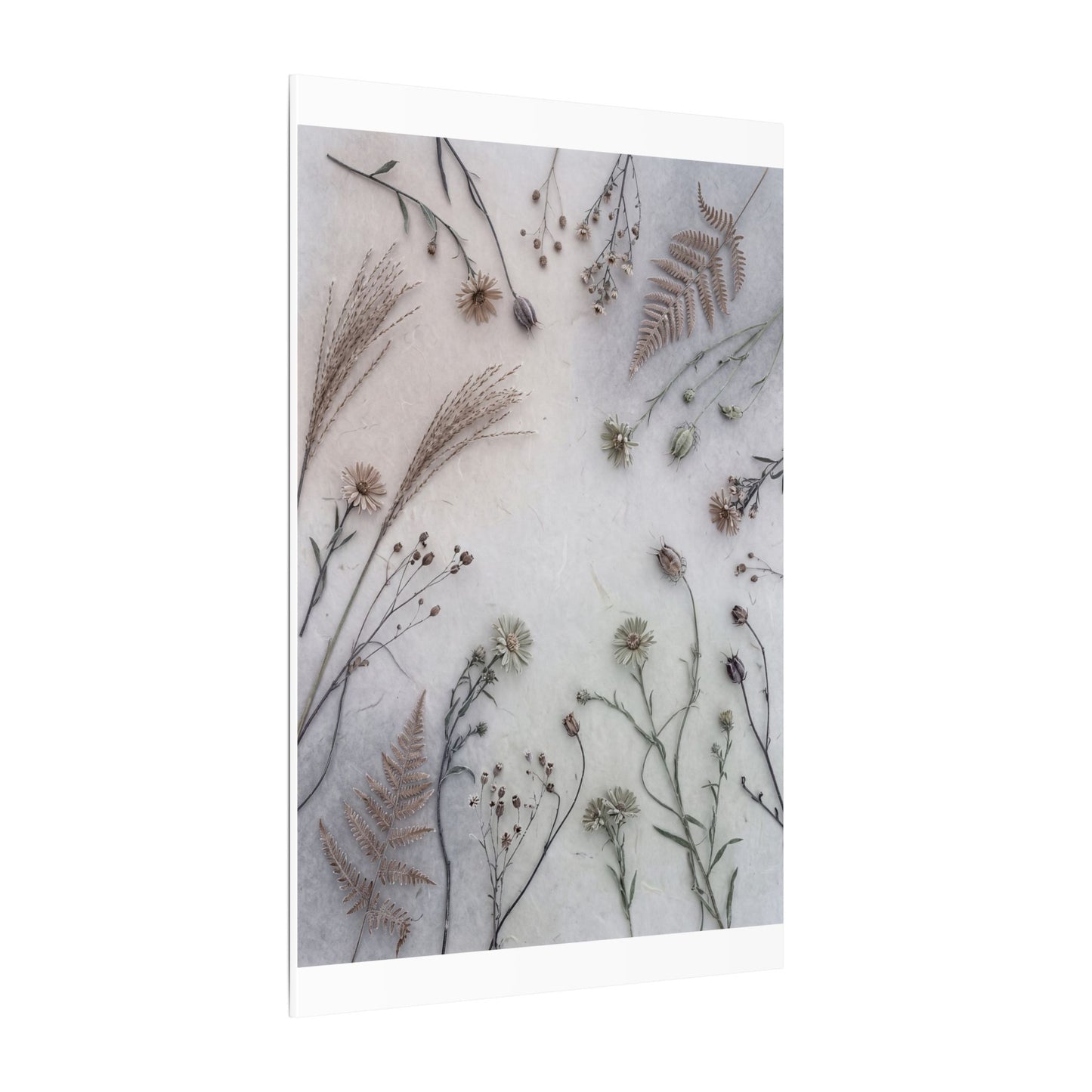 Dried Flowers Japanese Pattern Canvas Art | Elegant Japandi Art