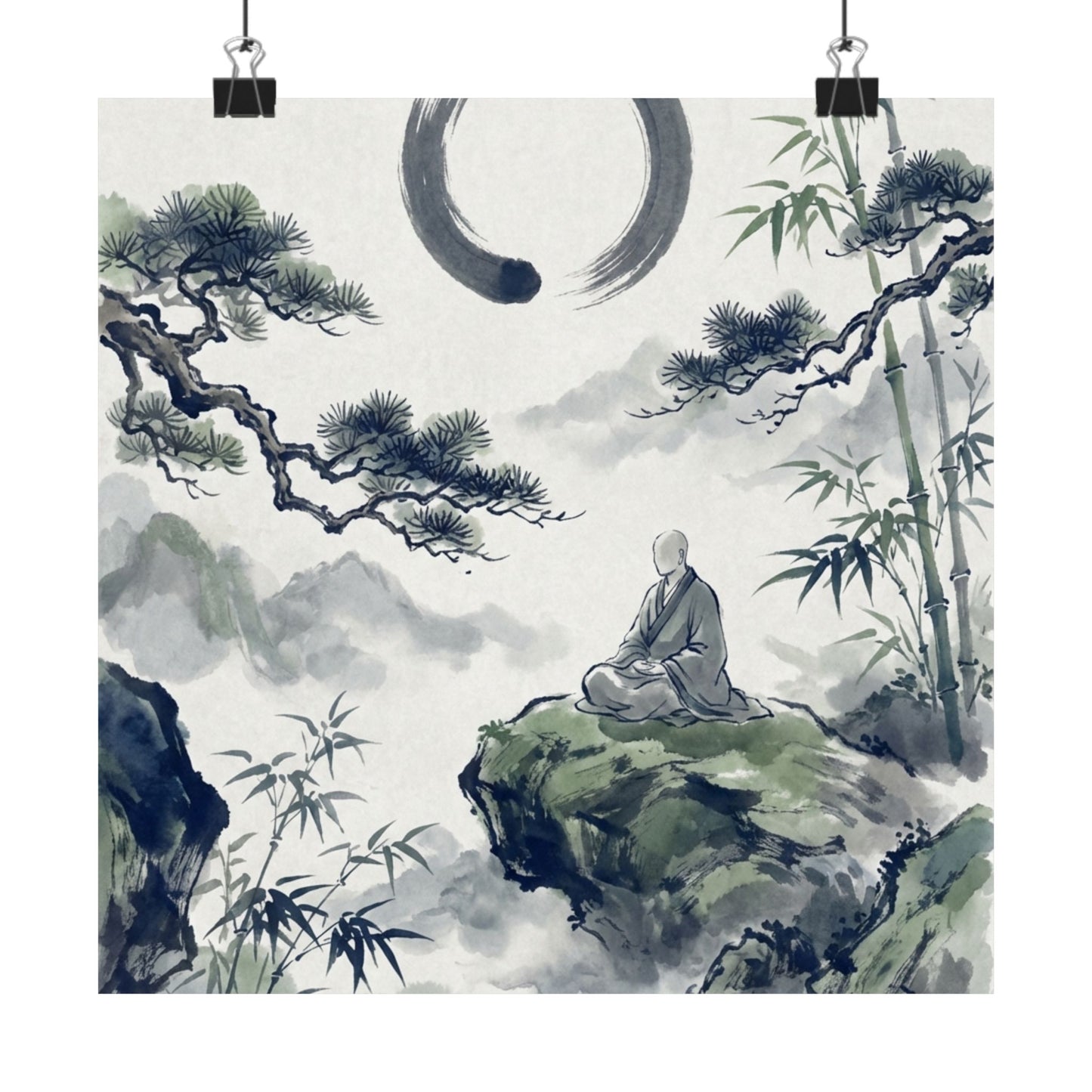 Zen Sumi-e Wall Art Print Art Print