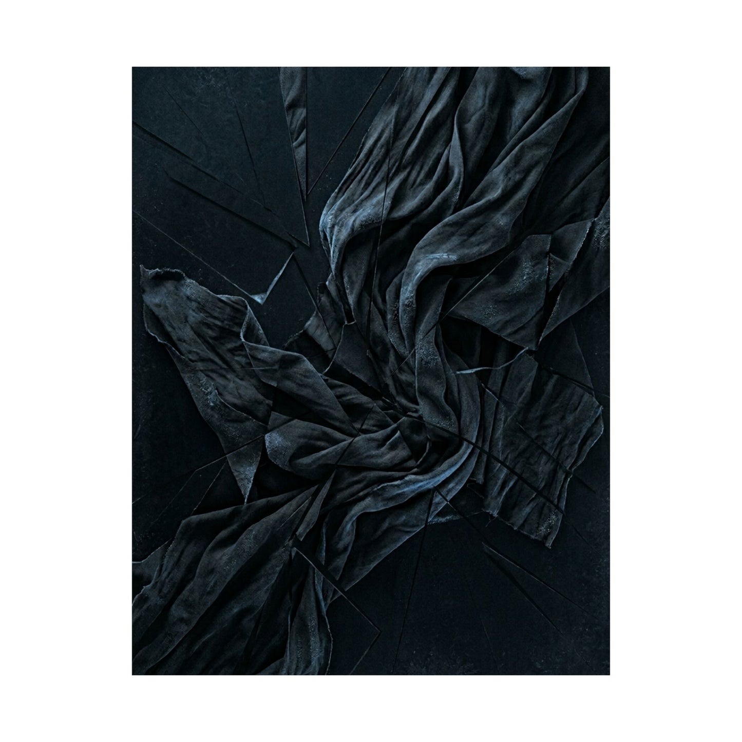 Silk Drape Wall Art Print | Winter Dark Japandi Moody Minimal Art
