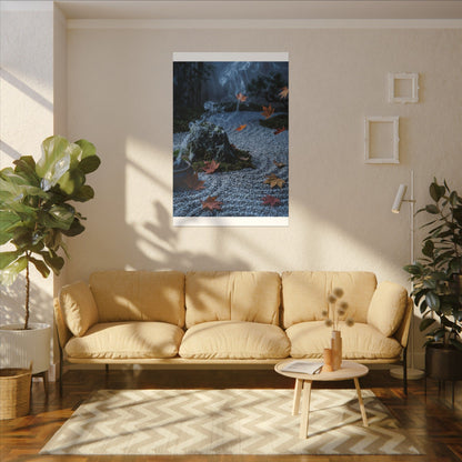 Autumn Incense Smoke Karesansui Canvas Art | Calm Decor