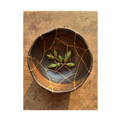 Golden Hour Ceramic Bowl Wall Art Print - Kintsugi Datsuzoku