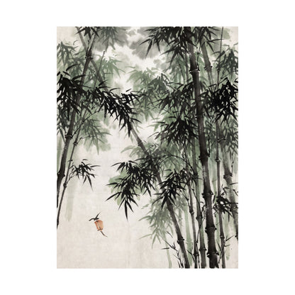 Bamboo Grove Sumi E Wall Art Print | Tranquil Zen Art