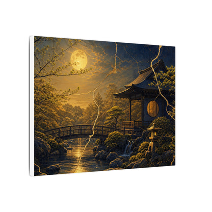 Spring Moonlit Garden Gold Vein Canvas Art | Resilient Decor