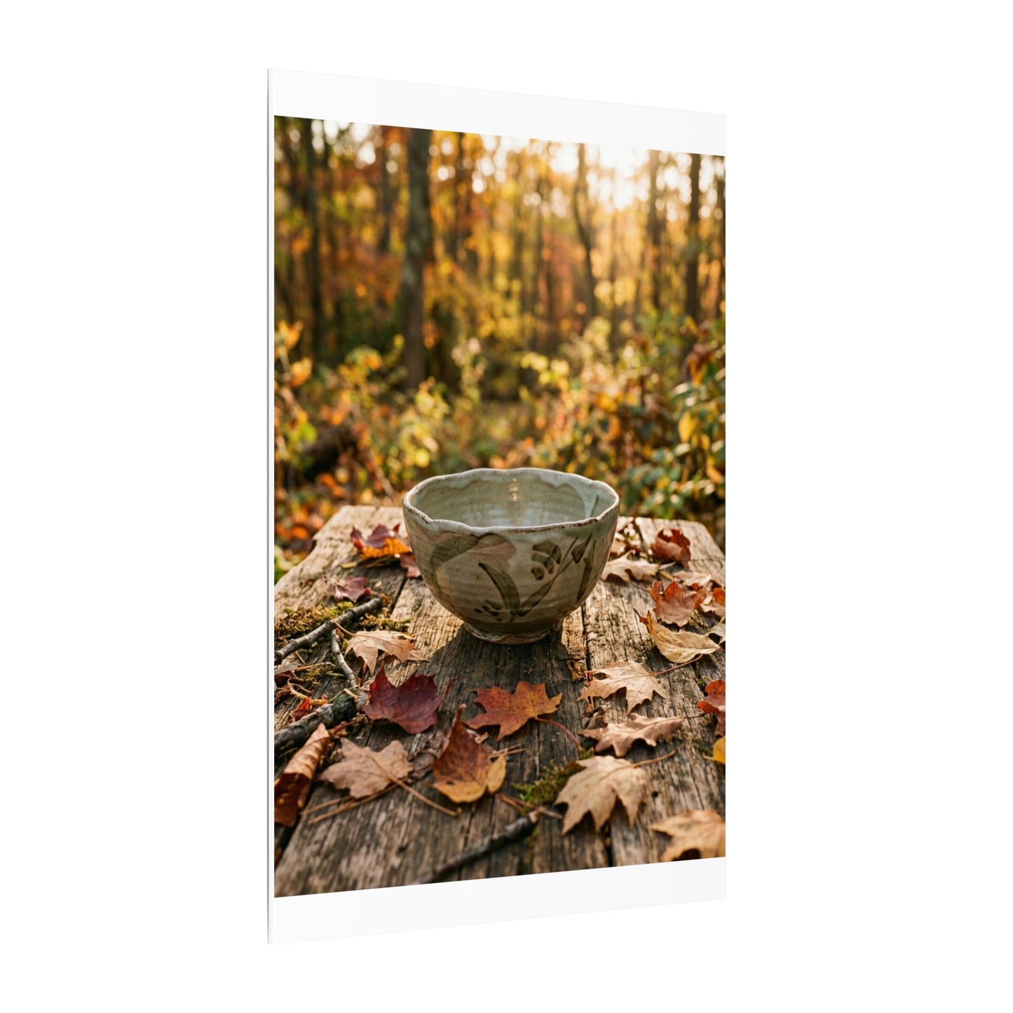 Golden Hour Ceramic Bowl Canvas Art - Japandi Fukinsei
