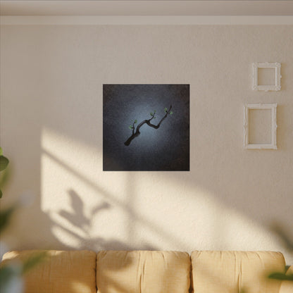 Ink Brushstroke Canvas Art | Spring Dark Japandi Moody Minimal Art