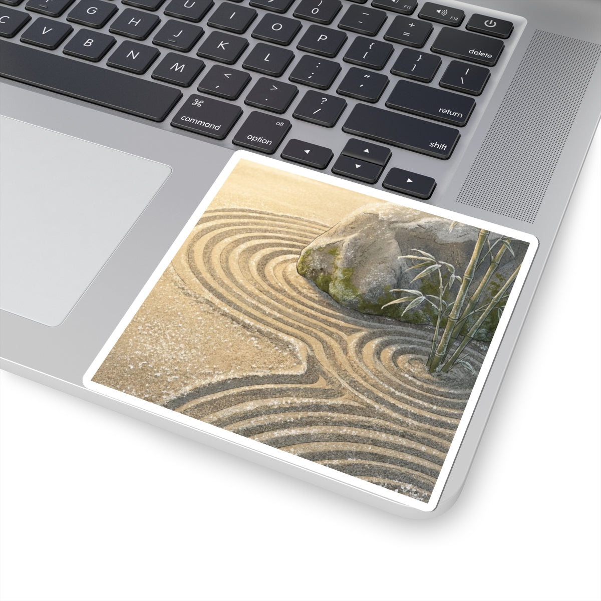 Peaceful Rock Garden Sticker - Ukiyo E Inspired Zen