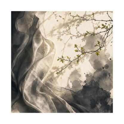 Silk Drape Spring Wall Art Print | Japandi Earthy Design