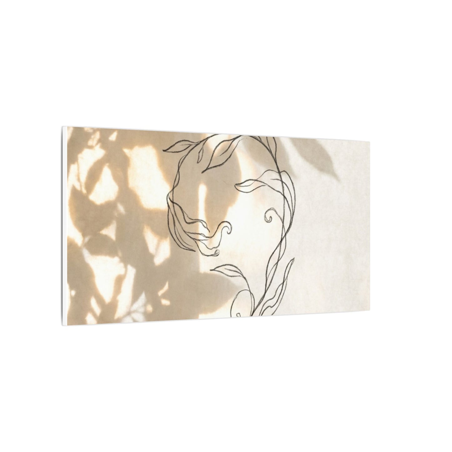 Warm Shoji Screen Canvas Art - Minimal Line Japandi