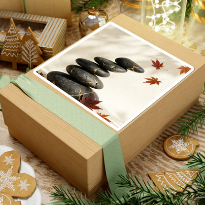 Autumn River Stones Crackle Gold Sticker | Artful Decor