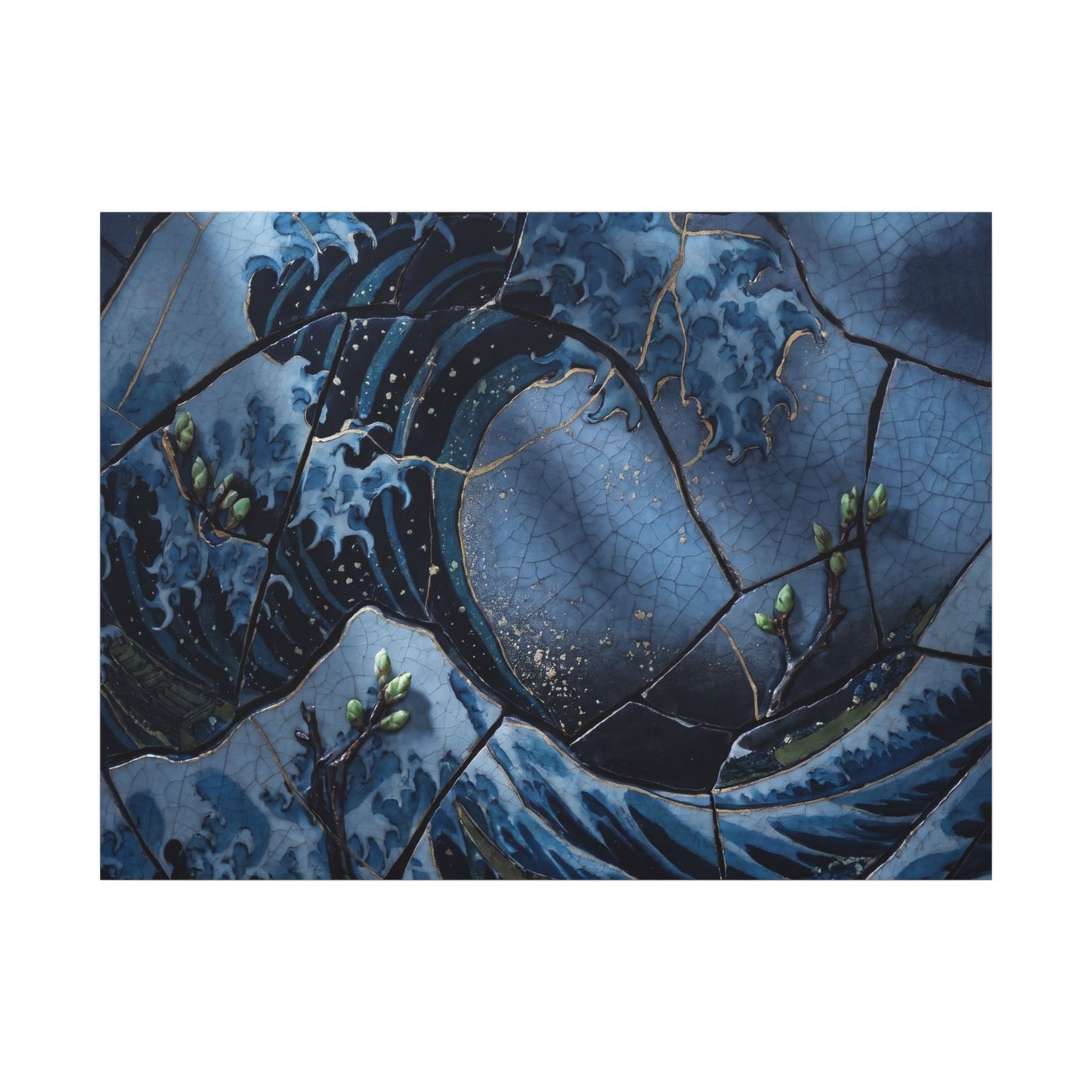 Ocean Wave Spring Canvas Art | Kintsugi Artful Design