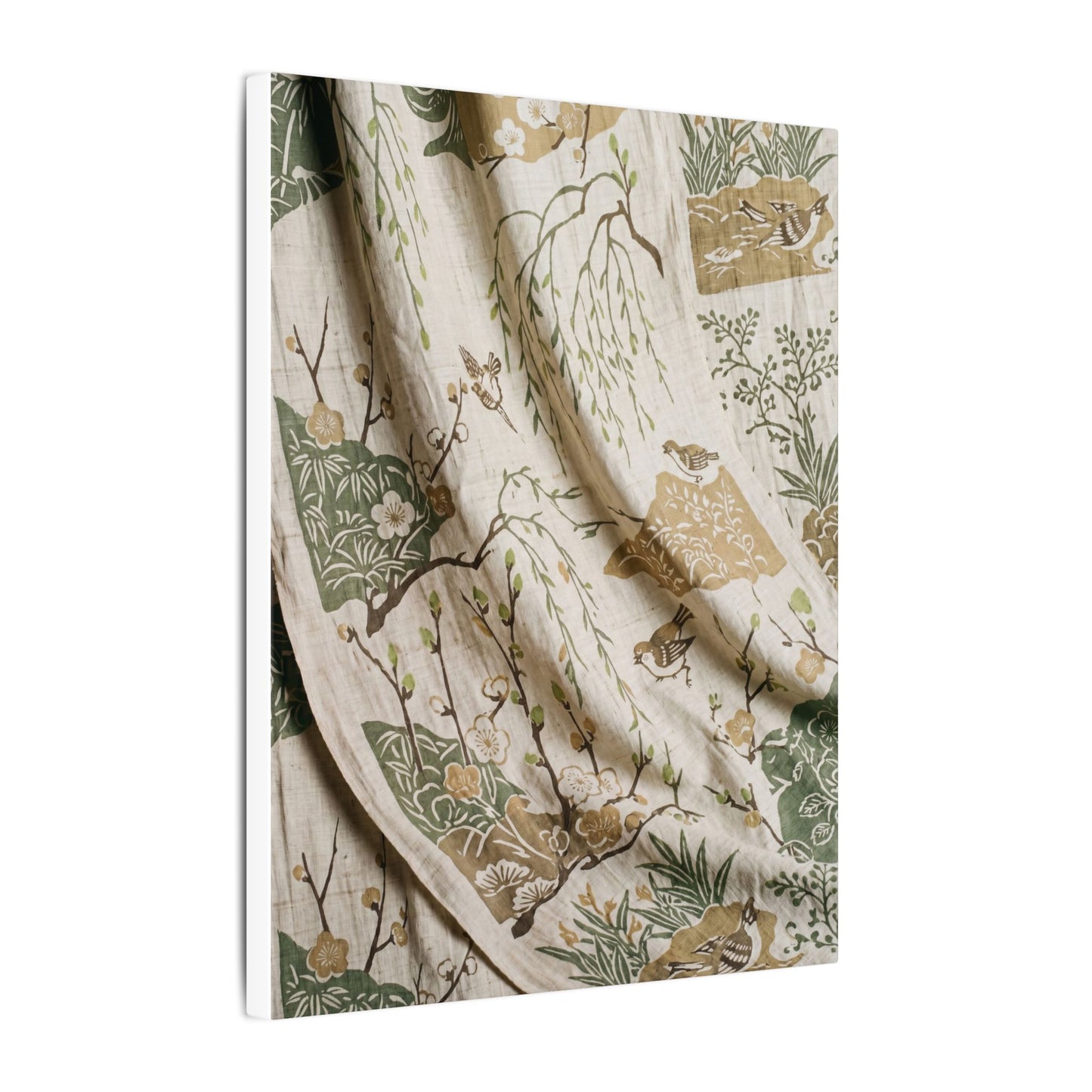 Silk Drape Canvas Art | Spring Japandi Japanese Pattern Art