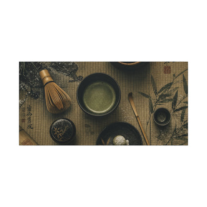 Tea Ceremony Canvas Art | Winter Zen Ukiyo E Inspired Art