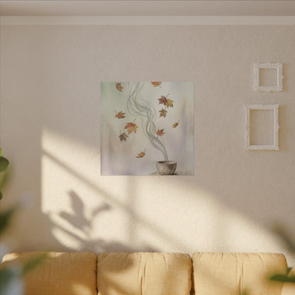 Incense Smoke Canvas Art | Autumn Japandi Watercolor Art