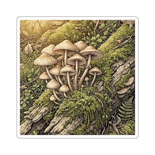 Kanso Wild Mushrooms Sticker - Cottagecore Vintage Botanical