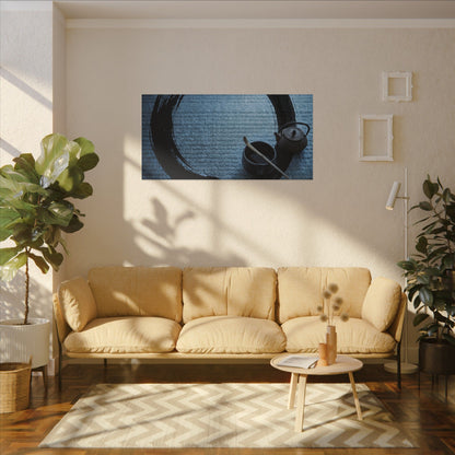 Winter Tea Ceremony Enso Canvas Art | Peaceful Decor