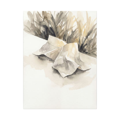 Paper Fold Watercolor Canvas Art | Warm Japandi Art