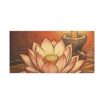 Lotus Flower Summer Canvas Art | Zen Contemplative Design