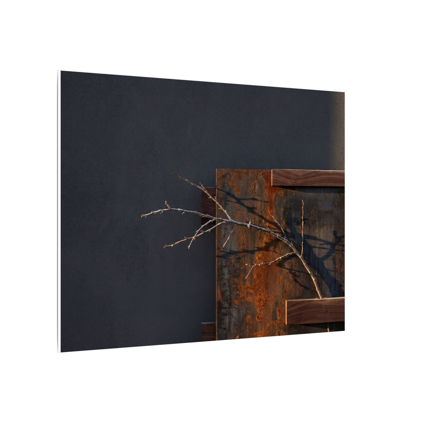 Ma Rust Patina Canvas Art - Dark Japandi Dark Texture