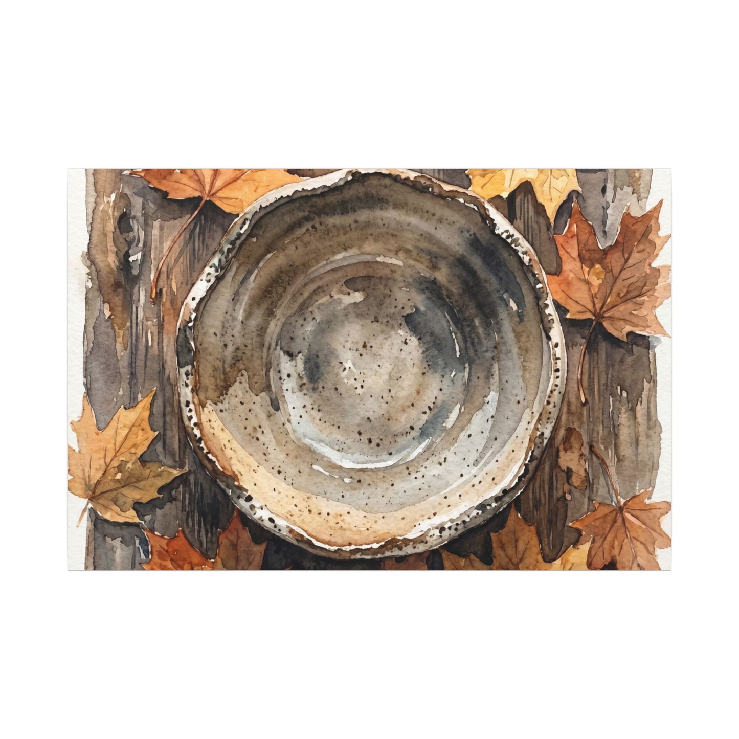 Ma Ceramic Bowl Canvas Art - Japandi Watercolor