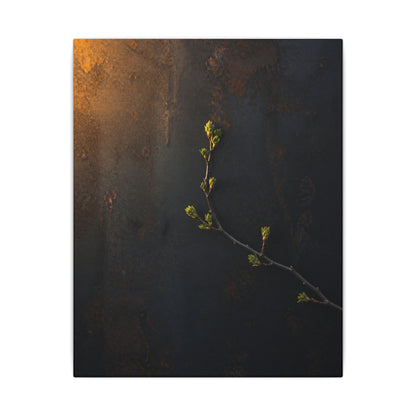 Dark Japandi Rust Patina in Golden Hour | Moody Minimal Canvas Art
