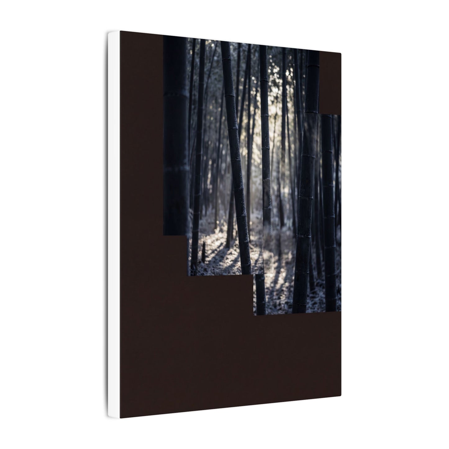 Bamboo Grove Canvas Art | Winter Dark Japandi Moody Minimal Art