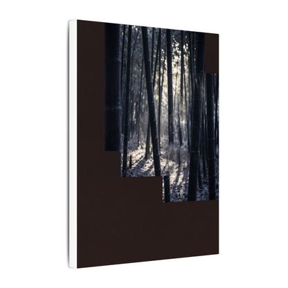 Bamboo Grove Canvas Art | Winter Dark Japandi Moody Minimal Art